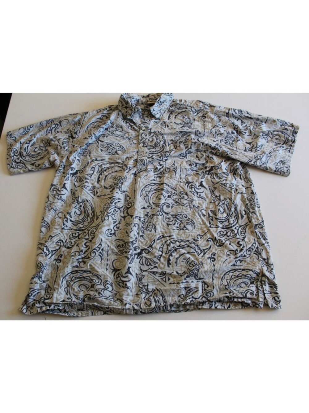 Go Barefoot Hawaiian Shirt Mens XL Tribal Sea Turtle Cotton Pullover Aloha Top